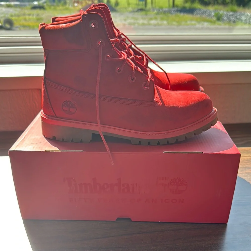 Timberland 6in waterproof Bold Red Boots men’s size 6 - Picture 4 of 7